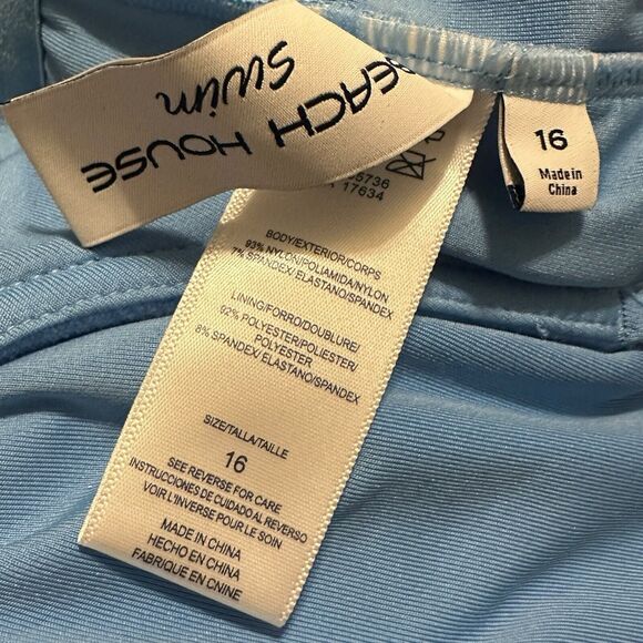 Beach House Women’s 16 Lexi Textured Underwire Tankini Top Supportive Blue NWT - Picture 5 of 7